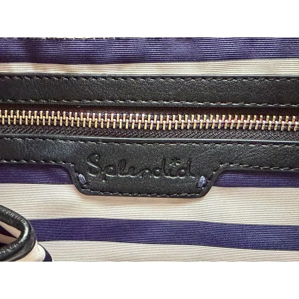 SPLENDID Boho Woven Cotton/Leather Bag